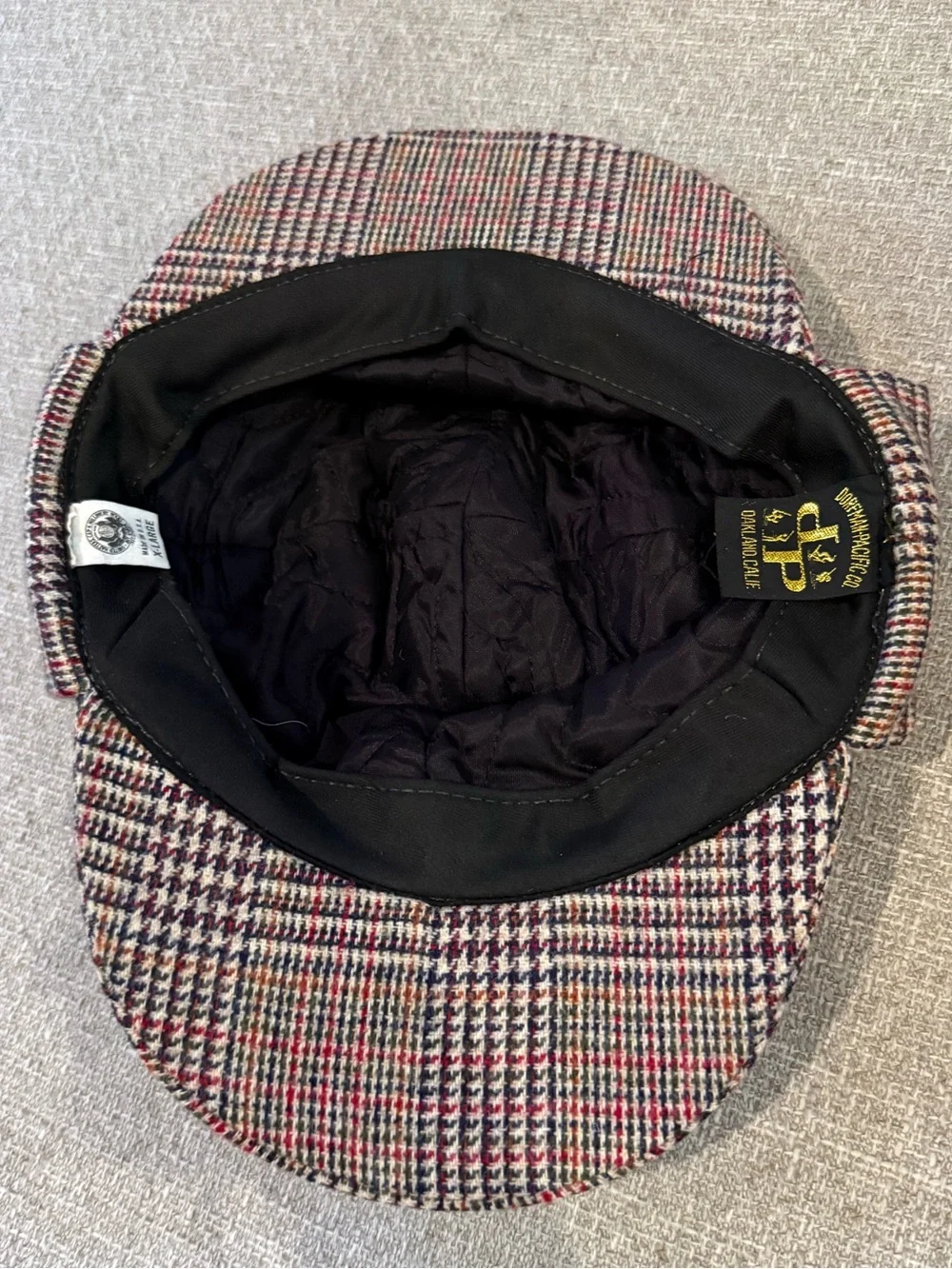 Vintage Dobbs Deerstalker Hat Plaid Wool USA Made Sherlock Hunting Cap XL